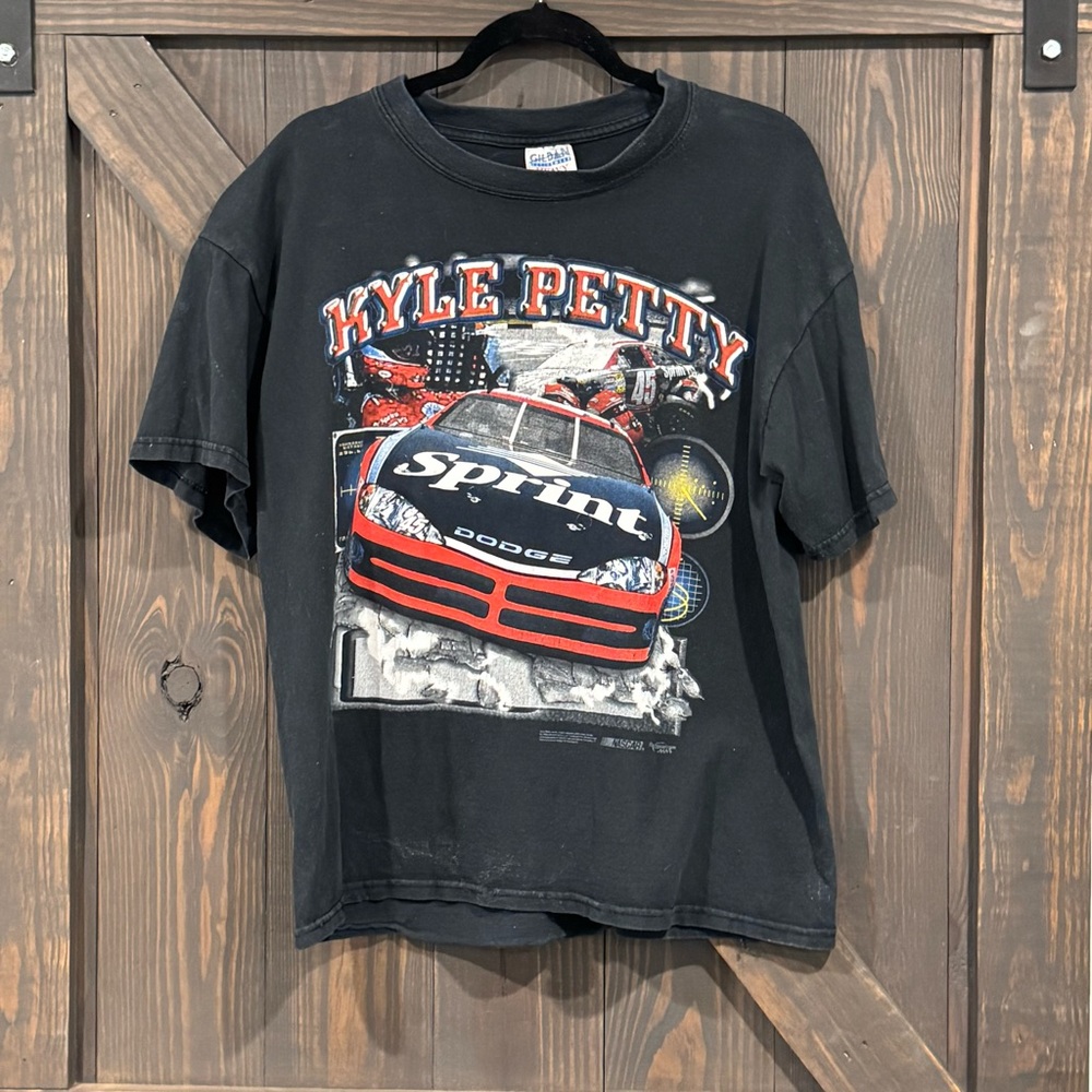Kyle Petty #45 Sprint “Connecting‎ With Speed” Black T-shirt Size Large